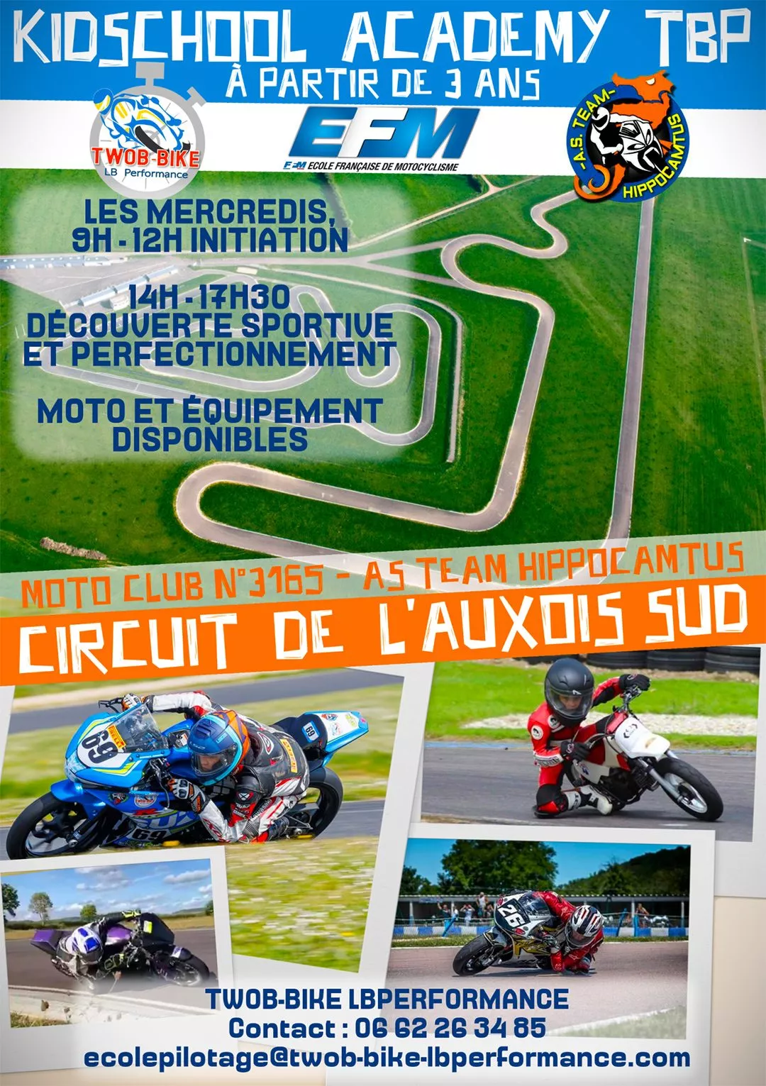 Affiche moto club au Circuit de l'Auxois