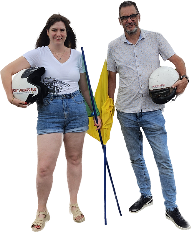 Jean-Philippe et Emma, responsables du circuit de l'Auxois