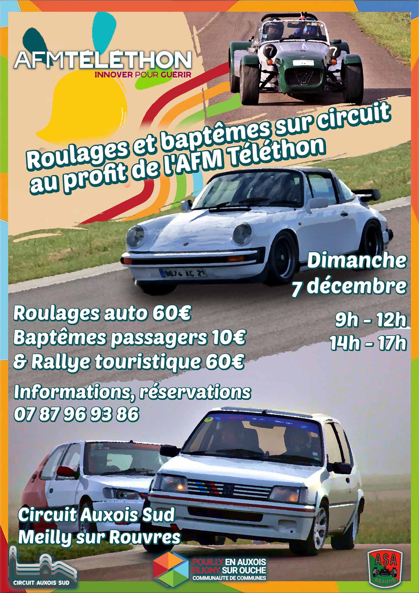 Affiche de la journée Téléthon 2025 au Circuit de l'Auxois sud